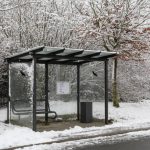 Bus stop in winter