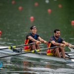 Cesar Amaris Fernandez (b), Jose Guipe Jimenez (s), Lightweight Men's Double Sculls, Venezuela, 2021 World Rowing Cup II, Lucerne, Switzerland / World Rowing/Benedict Tufnell